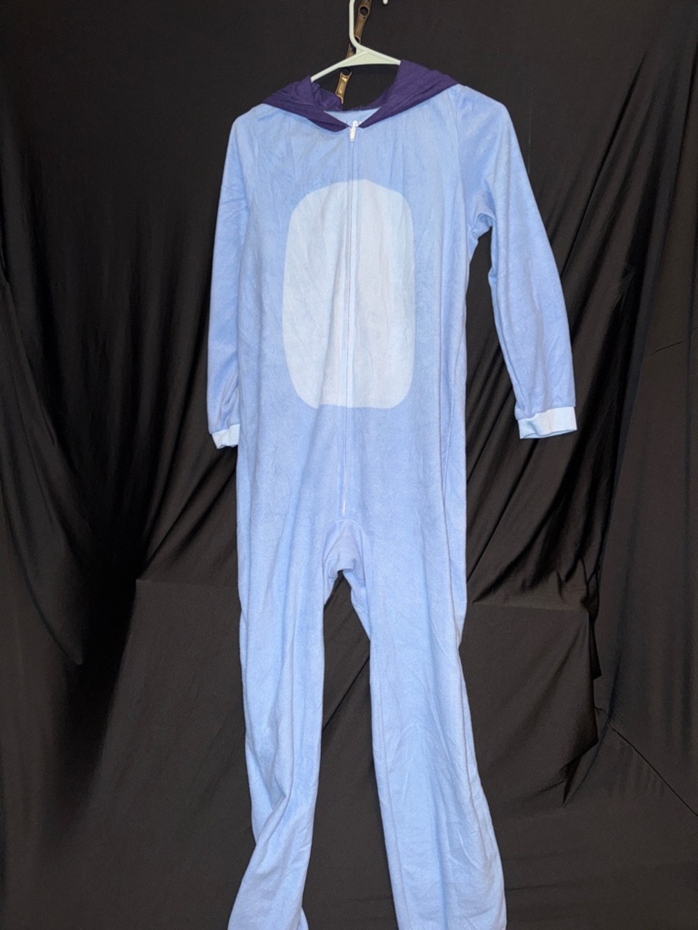 BLUEY Hooded Kids One-Piece with White Belly and Purple Hood ludo studio